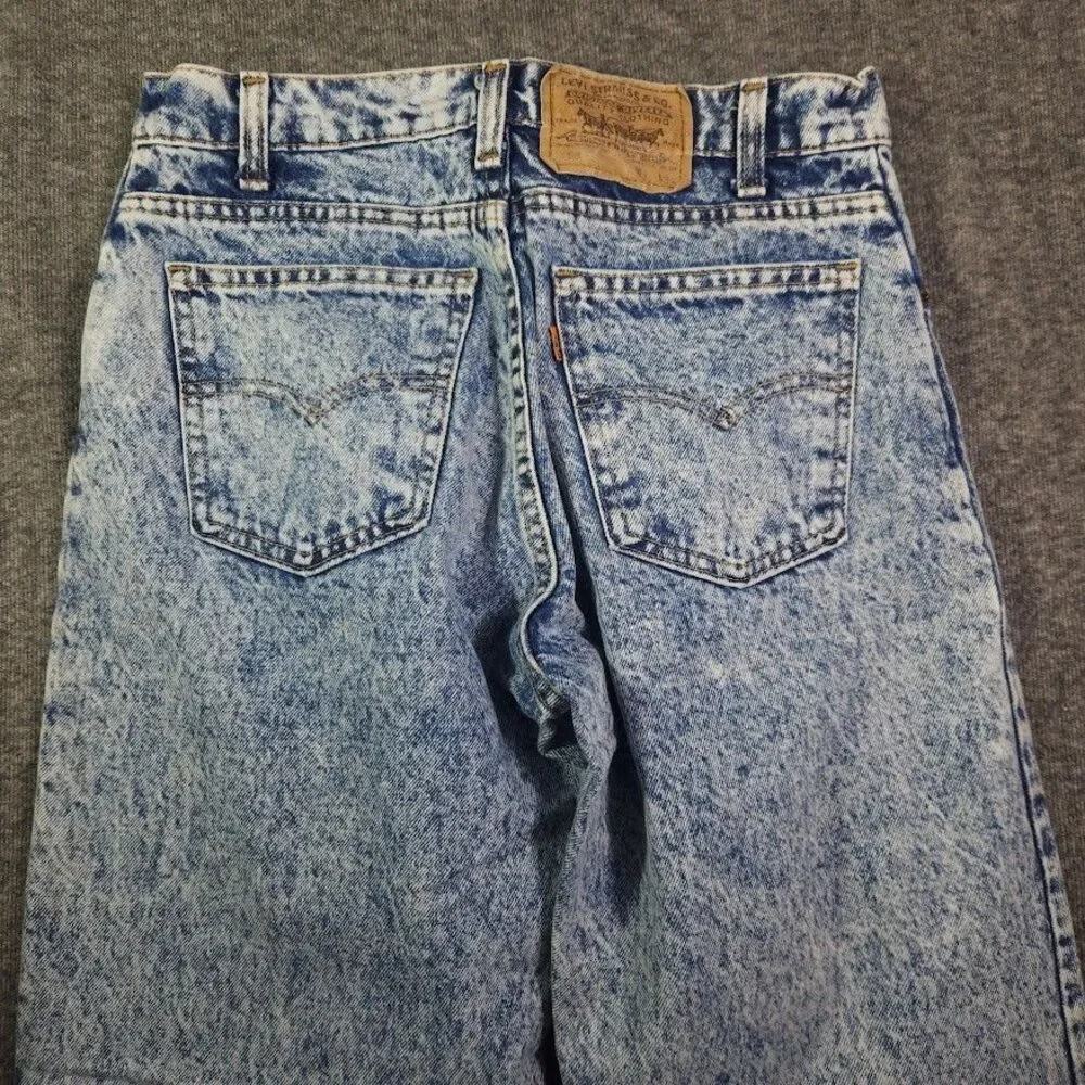 Vintage Levis 550 Acid Wash Jeans USA Made Orange Tab (Tag 31x34) Real 28x33 80s